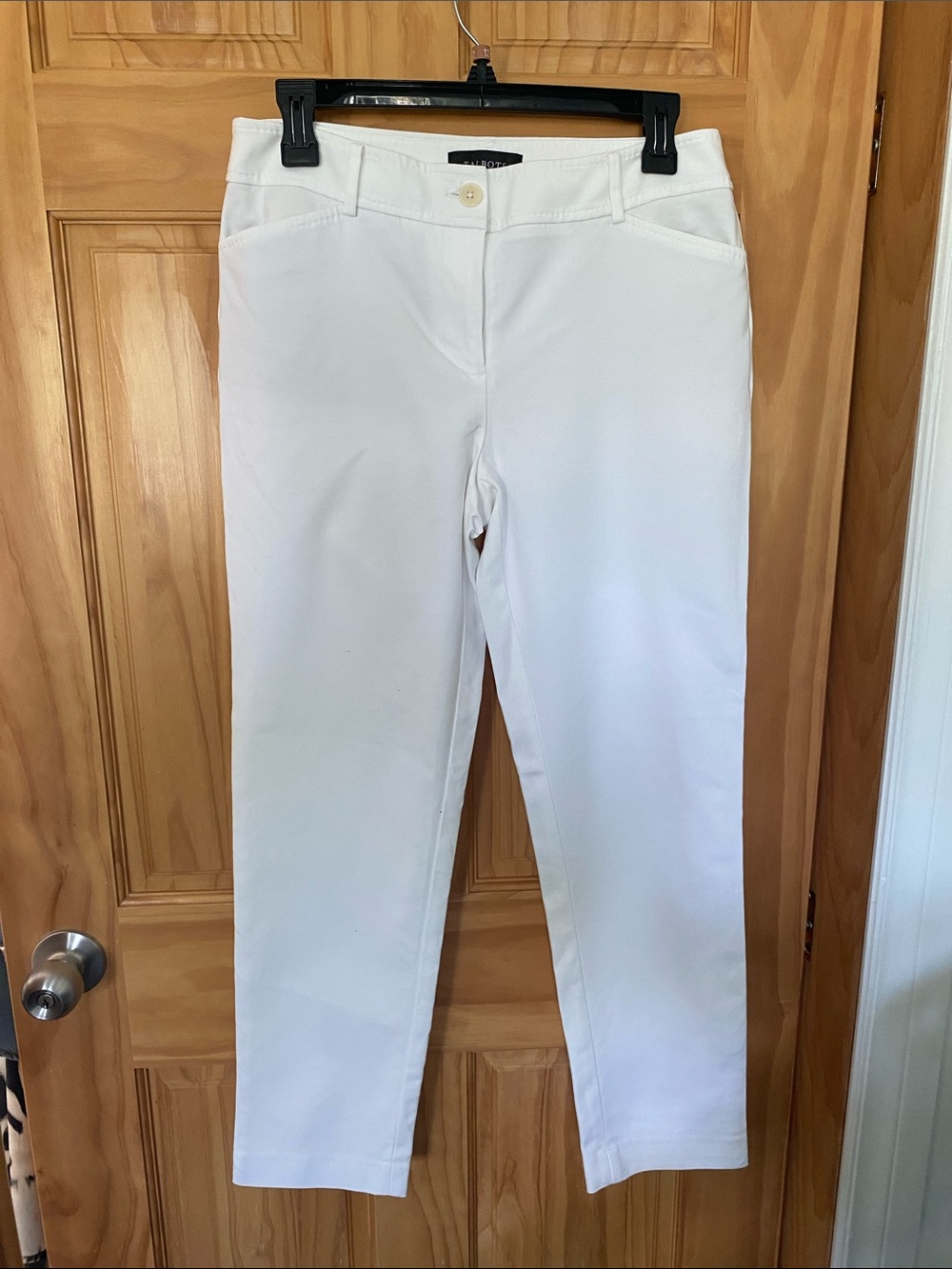 Talbots White Cropped Ponte Pants